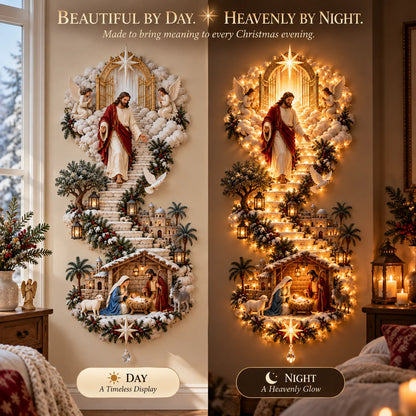 ✝️✨ Jesus Light of Heaven – LED Christmas Wall Hanging | 60% OFF 🎄