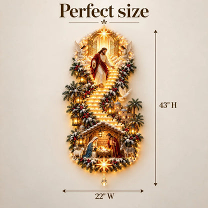 ✨ Last Day – 50% Off!✨ Jesus Light Of Heaven Christmas Wall Hanging✝️