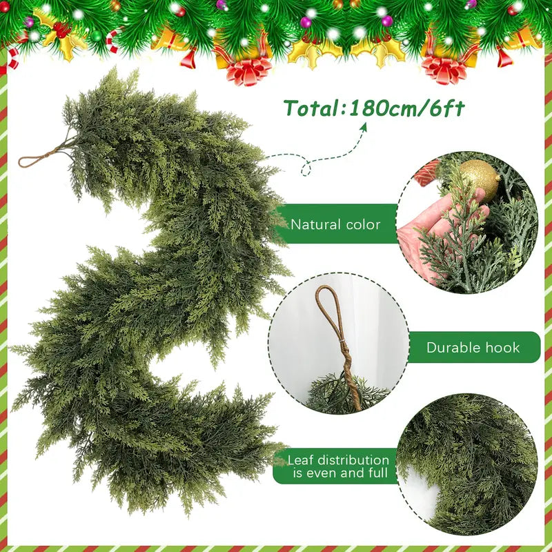 6 FT 2 Pcs Artificial Cedar Garlands