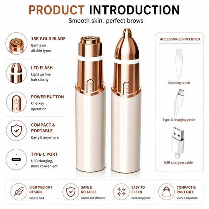 🔥2-in-1 Women's Eyebrow and Facial Hair Removal Device