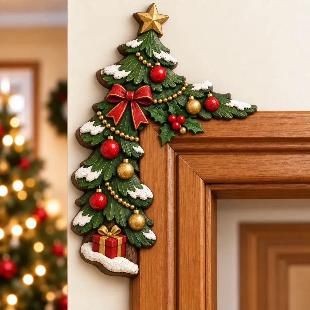 🎅 3D Sculpted Christmas Peekaboo Door Frame Corner Decor