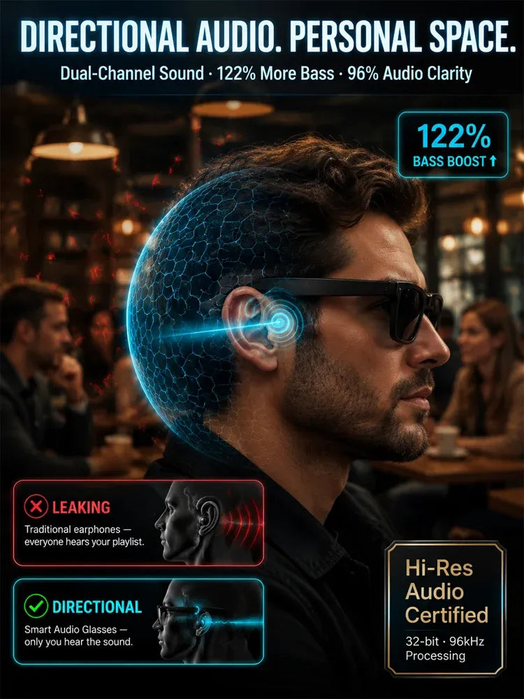 AI Smart Bluetooth Glasses：100% Offline Translation Zoom & Explore Smarter🕶️