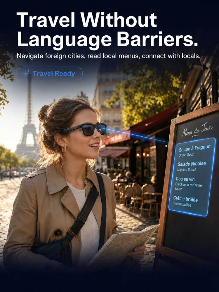AI Smart Bluetooth Glasses：100% Offline Translation Zoom & Explore Smarter🕶️
