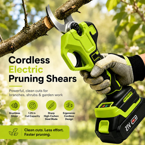Cordless Electric Pruning Shears – 1.25" Cutting Capacity