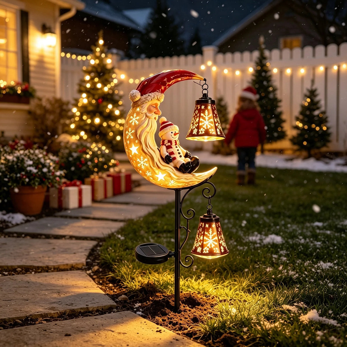 🔥Solar Christmas Crescent Garden Light 🎄✨