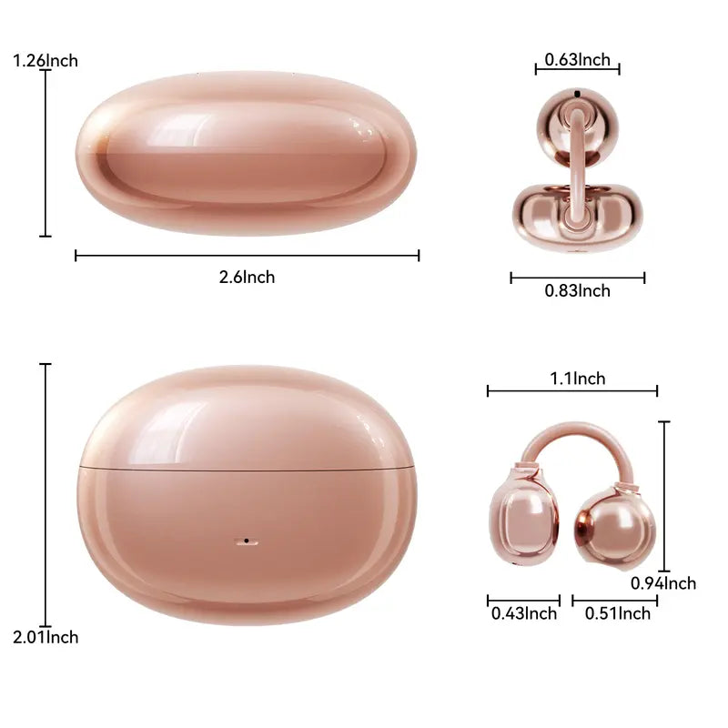 🎧 Open-Ear Clip-On Wireless Earbuds
