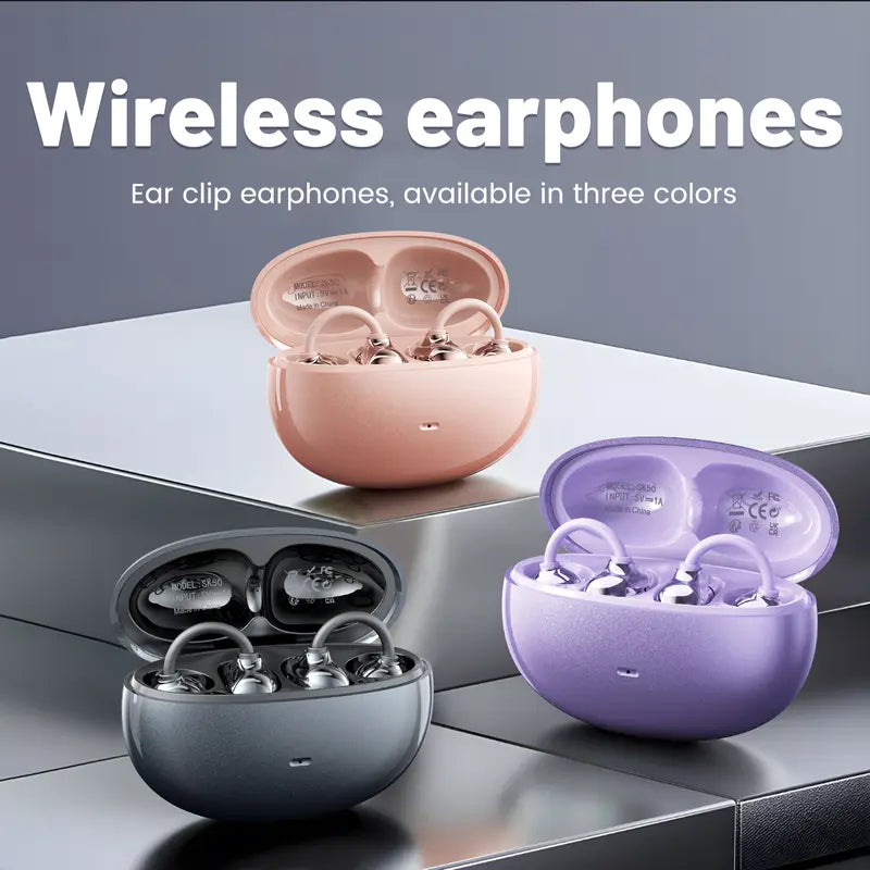🎧 Open-Ear Clip-On Wireless Earbuds