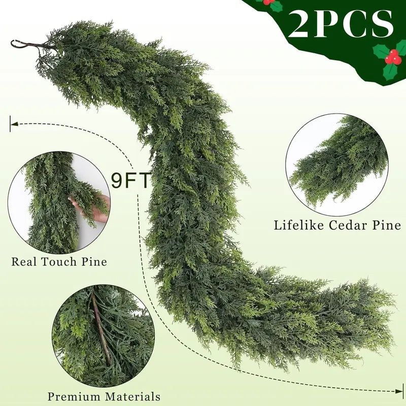 6 FT 2 Pcs Artificial Cedar Garlands