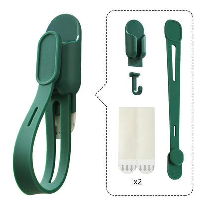 ⏰🎄 Silicone Christmas Wreath Ties & Traceless Hooks – Reusable, Damage-free Holiday Decor Hanging Kit ✨