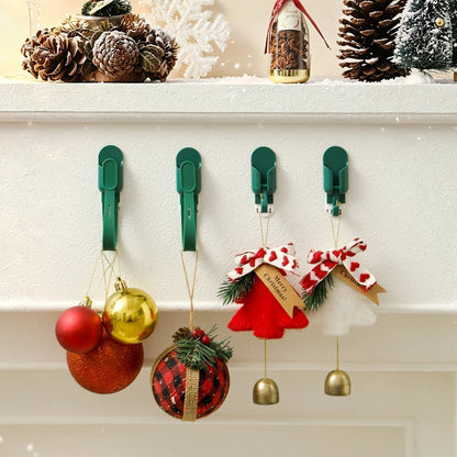 ⏰🎄 Silicone Christmas Wreath Ties & Traceless Hooks – Reusable, Damage-free Holiday Decor Hanging Kit ✨