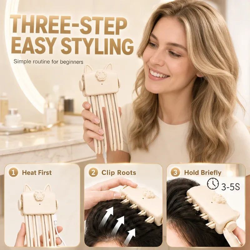 🎉 48K+ Sold 💇 Wireless Heated Root Volumizing Comb – Portable Hair Lifter for Flat & Fine Hair