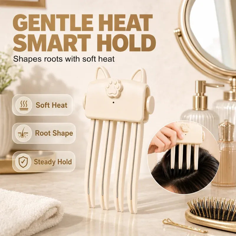 🎉 48K+ Sold 💇 Wireless Heated Root Volumizing Comb – Portable Hair Lifter for Flat & Fine Hair