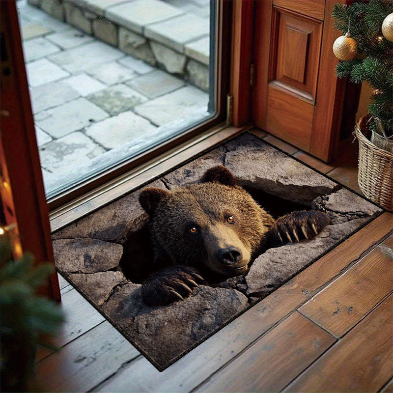 Cross-border visual trap design, durable and easy-to-clean doormat, crystal velvet doormat for home use, entryway mat
