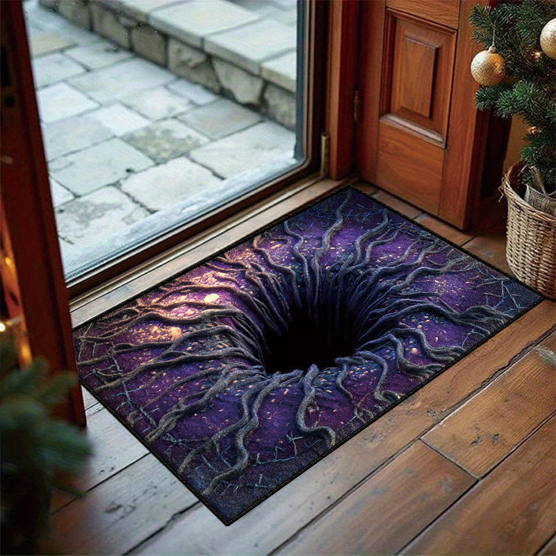 Cross-border visual trap design, durable and easy-to-clean doormat, crystal velvet doormat for home use, entryway mat