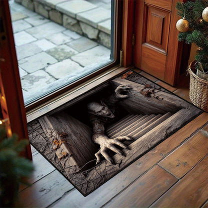 Cross-border visual trap design, durable and easy-to-clean doormat, crystal velvet doormat for home use, entryway mat
