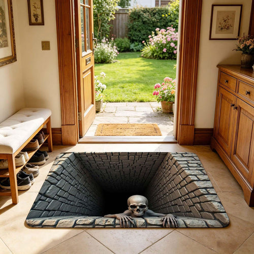 Cross-border visual trap design, durable and easy-to-clean doormat, crystal velvet doormat for home use, entryway mat