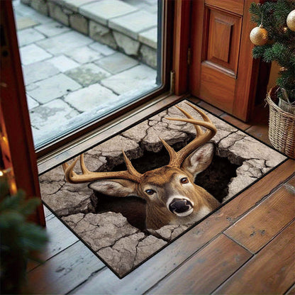 Cross-border visual trap design, durable and easy-to-clean doormat, crystal velvet doormat for home use, entryway mat