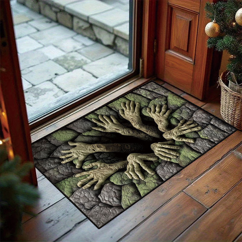 Cross-border visual trap design, durable and easy-to-clean doormat, crystal velvet doormat for home use, entryway mat