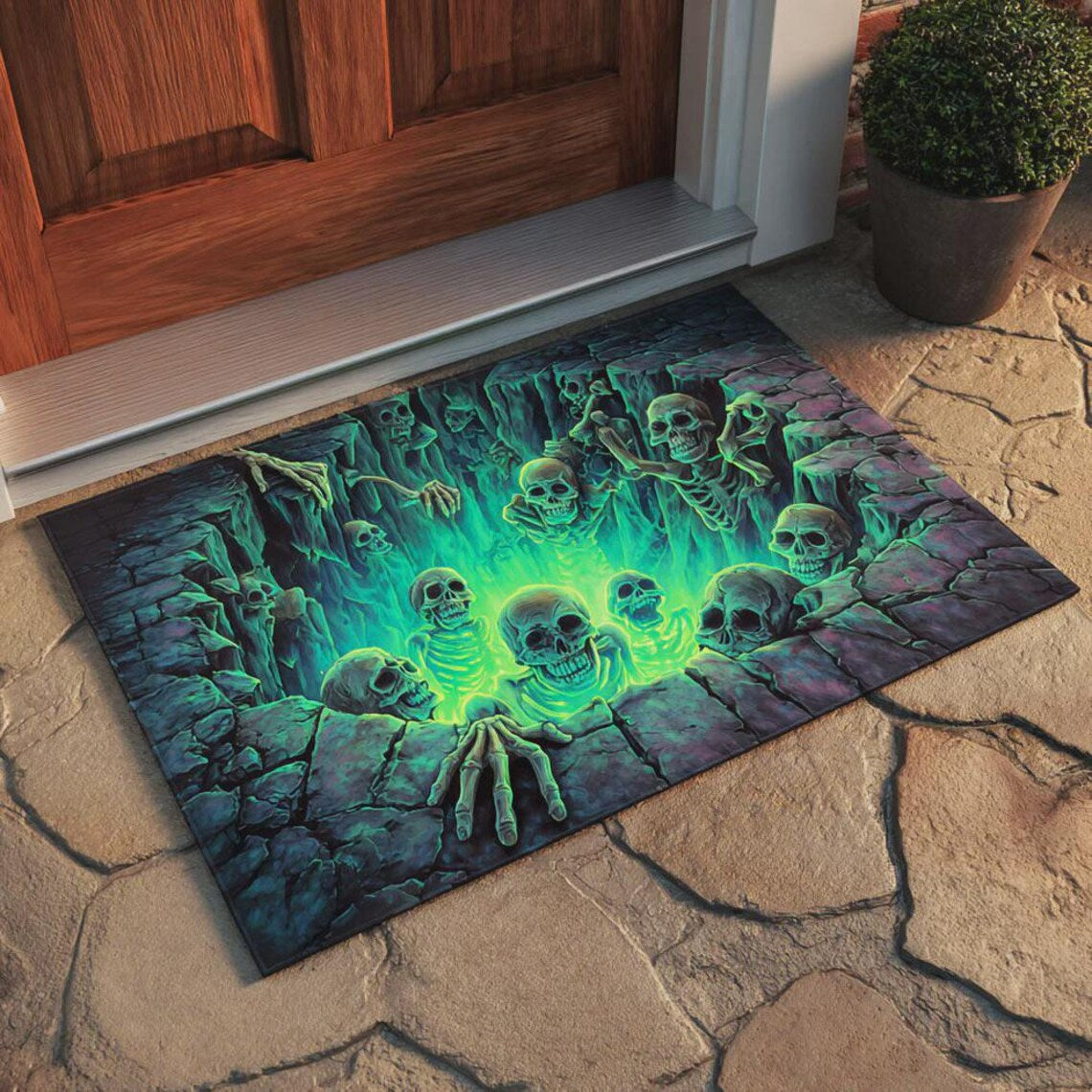 Cross-border visual trap design, durable and easy-to-clean doormat, crystal velvet doormat for home use, entryway mat