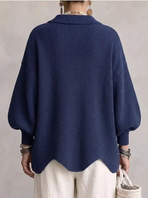 Women's French-Style Oversized Knit Cardigan