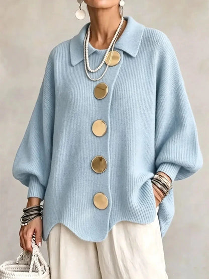 Women's French-Style Oversized Knit Cardigan
