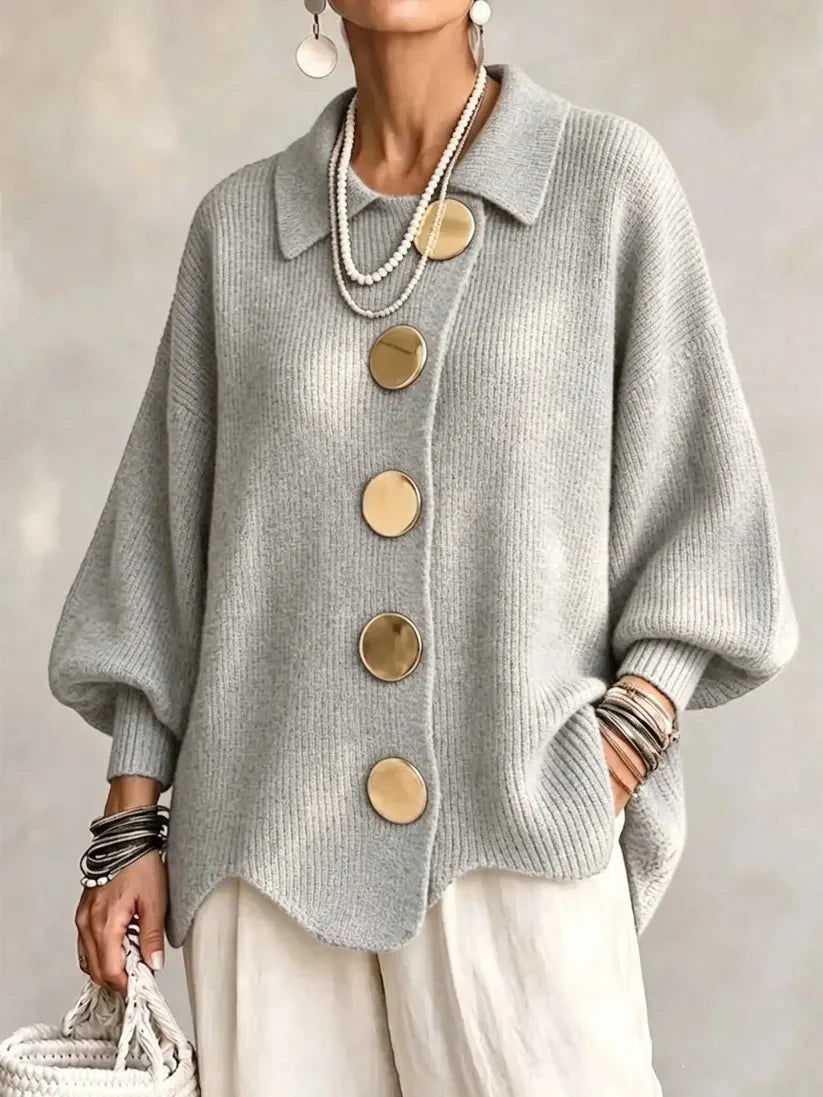 Women's French-Style Oversized Knit Cardigan