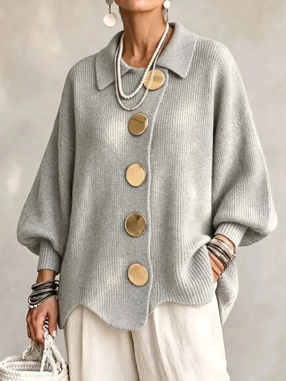 Women's French-Style Oversized Knit Cardigan