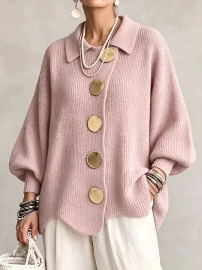 Women's French-Style Oversized Knit Cardigan