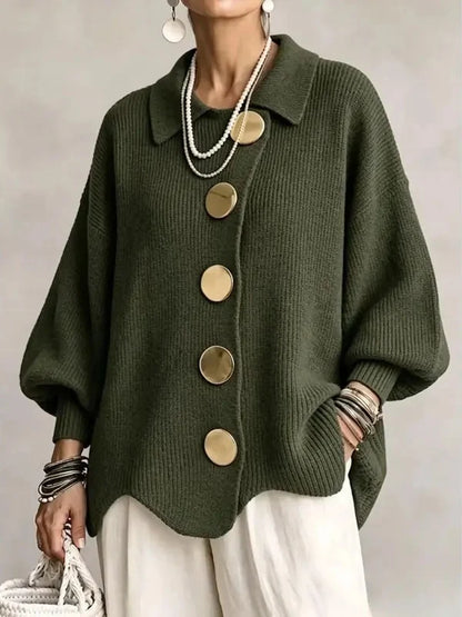 Women's French-Style Oversized Knit Cardigan