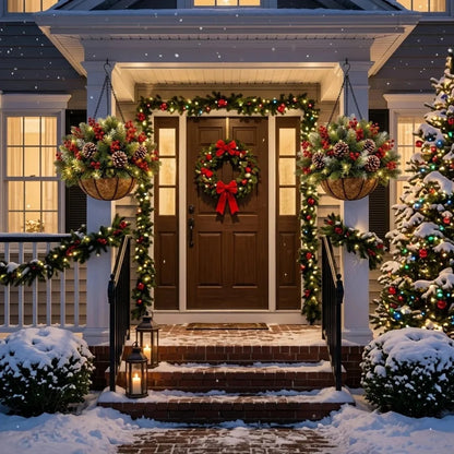 🎄✨ Last Day 50% OFF | Pre-Lit Christmas Hanging Basket – Festive Glow, Weather-Resistant & Hassle-Free Holiday Decor!