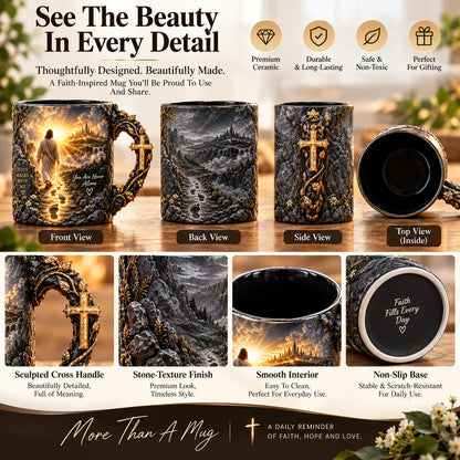 🔥 Last Day 49% OFF ✝️ Faith-Inspired Heat-Reveal Mug – Inspirational Christian Coffee Cup with a “You Are Never Alone” Message