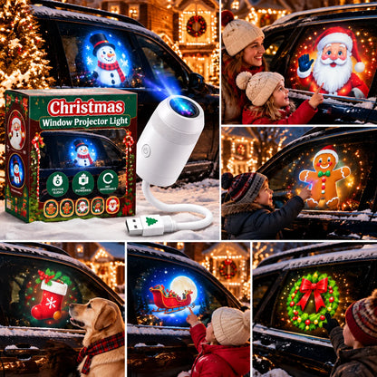 🎅 Christmas Car Projector Lights ✨ Festive Holiday LED Lighting for Your Car