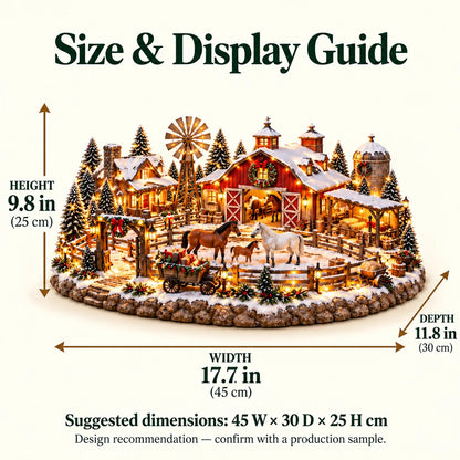 🐴🎄 Lighted Christmas Horse Stable Village – Magical Equestrian Holiday Décor
