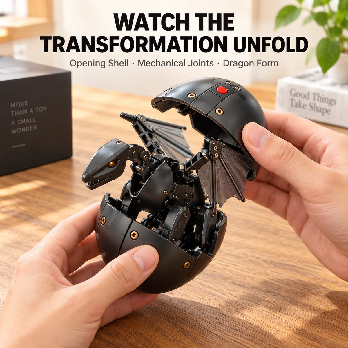 🐉 DragonMorph – Transforming Mechanical Dragon Egg Toy with Folding Wings & Intricate Armor Details 🥚⚙️