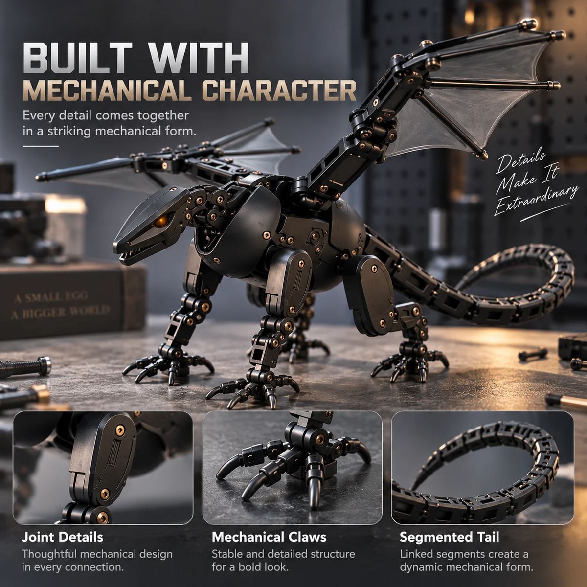 🐉 DragonMorph – Transforming Mechanical Dragon Egg Toy with Folding Wings & Intricate Armor Details 🥚⚙️