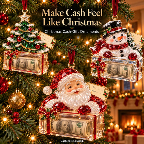 🎄✨2026 Crystal-Style Christmas Money Holder Ornaments – 20 Festive Designs with Gift Tags