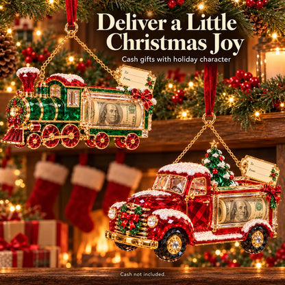 🎄✨2026 Crystal-Style Christmas Money Holder Ornaments – 20 Festive Designs with Gift Tags