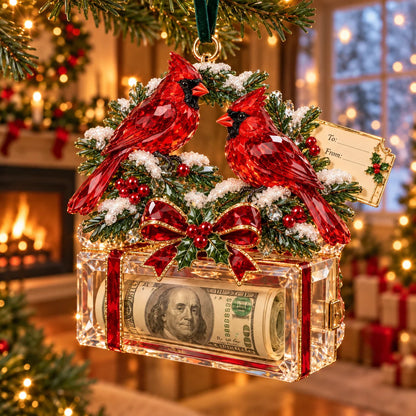 🎄✨2026 Crystal-Style Christmas Money Holder Ornaments – 20 Festive Designs with Gift Tags