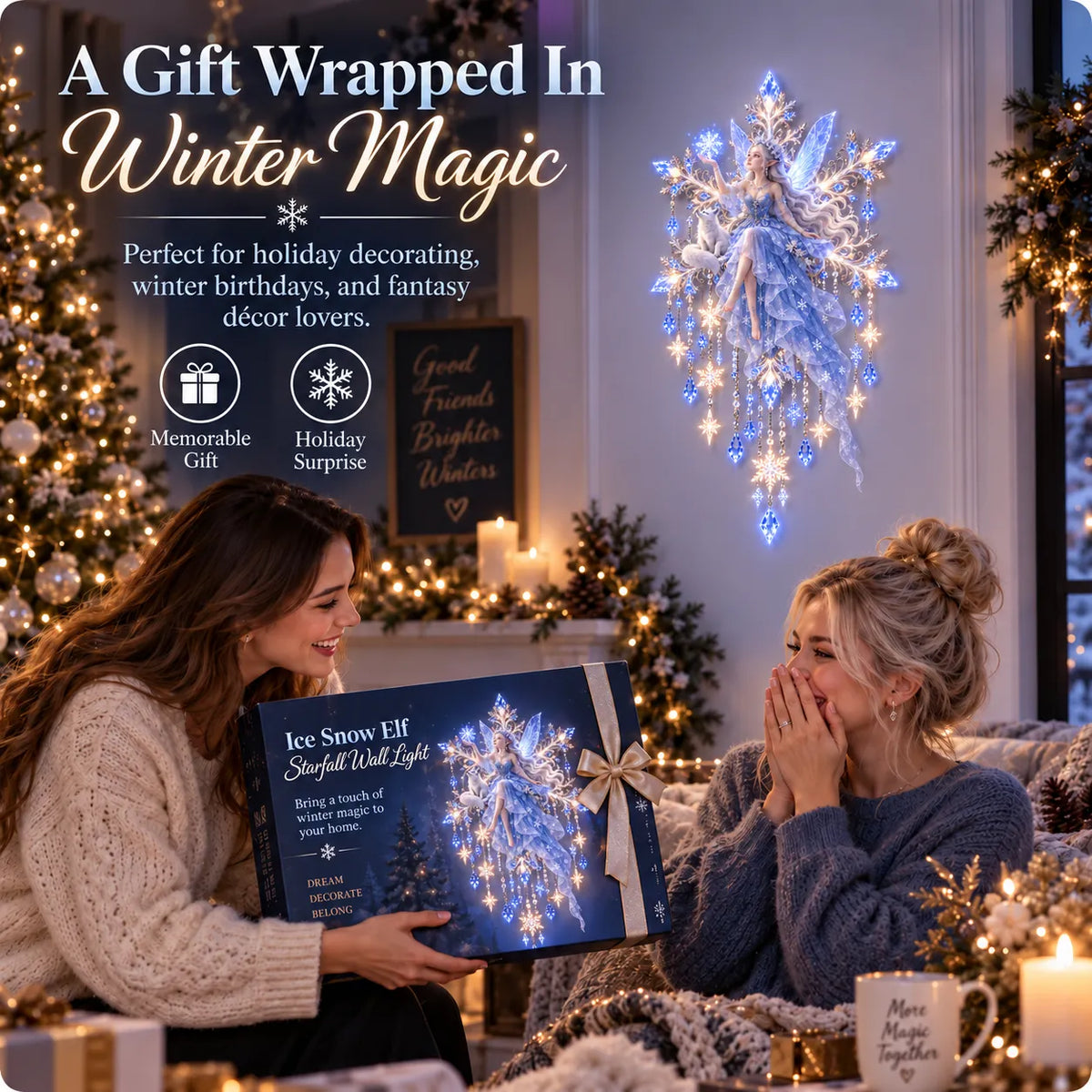 🔥LAST DAY 50% OFF-❄️Ice Snow Elf Starfall Wall Light