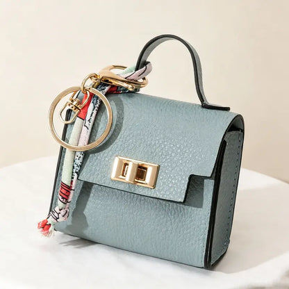 🎀 Cute Mini Leather Bag Keychain – Chic & Colorful Bag Charm ✨