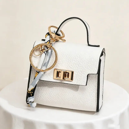 🎀 Cute Mini Leather Bag Keychain – Chic & Colorful Bag Charm ✨