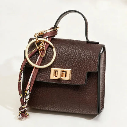 🎀 Cute Mini Leather Bag Keychain – Chic & Colorful Bag Charm ✨