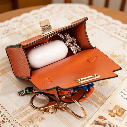 🎀 Cute Mini Leather Bag Keychain – Chic & Colorful Bag Charm ✨