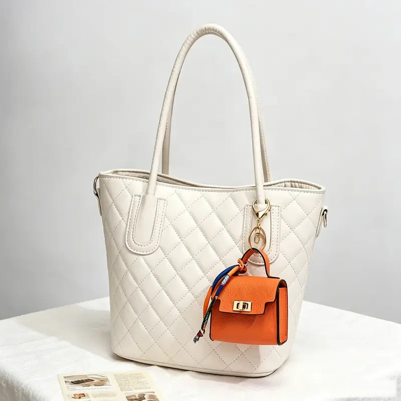 🎀 Cute Mini Leather Bag Keychain – Chic & Colorful Bag Charm ✨