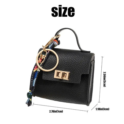 🎀 Cute Mini Leather Bag Keychain – Chic & Colorful Bag Charm ✨