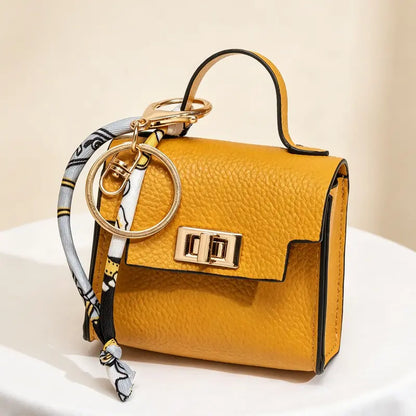 🎀 Cute Mini Leather Bag Keychain – Chic & Colorful Bag Charm ✨