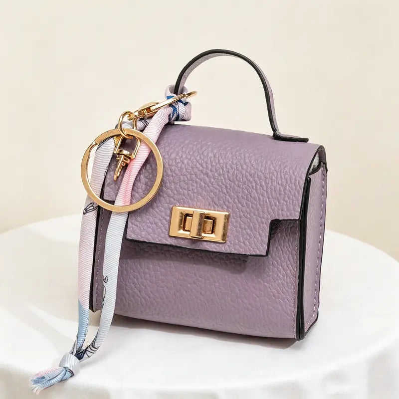 🎀 Cute Mini Leather Bag Keychain – Chic & Colorful Bag Charm ✨