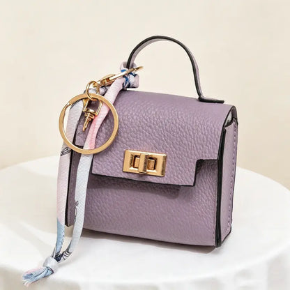 🎀 Cute Mini Leather Bag Keychain – Chic & Colorful Bag Charm ✨