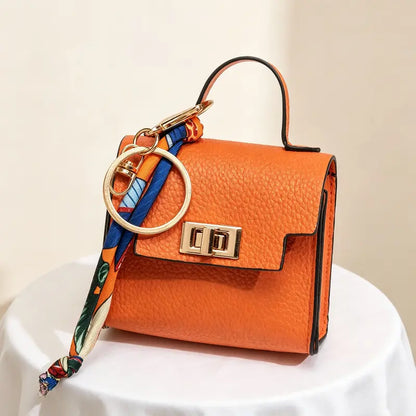 🎀 Cute Mini Leather Bag Keychain – Chic & Colorful Bag Charm ✨