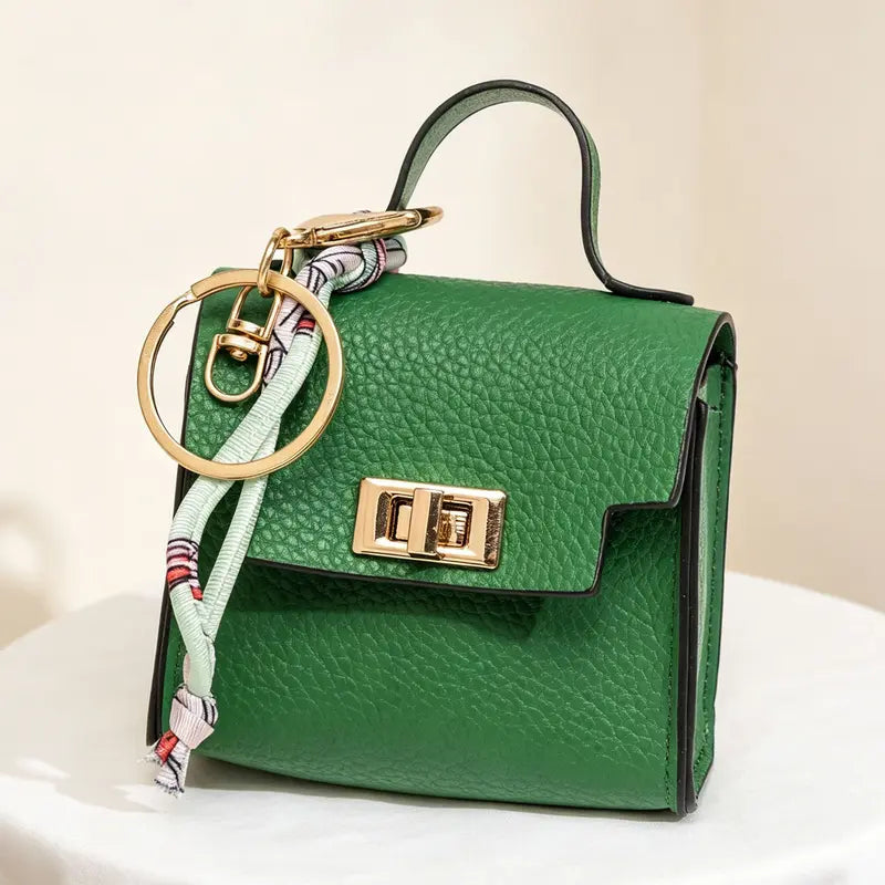 🎀 Cute Mini Leather Bag Keychain – Chic & Colorful Bag Charm ✨